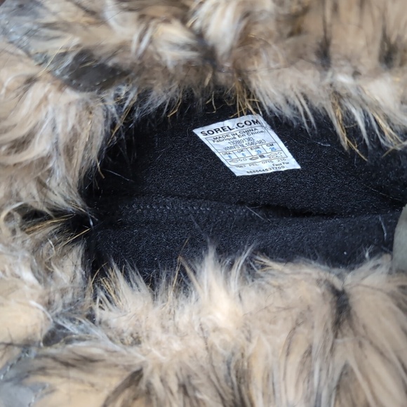 Sorel Joan of Arctic Waterproof Leather Boots Size 8.0 In Olive Green & Black - Picture 13 of 13